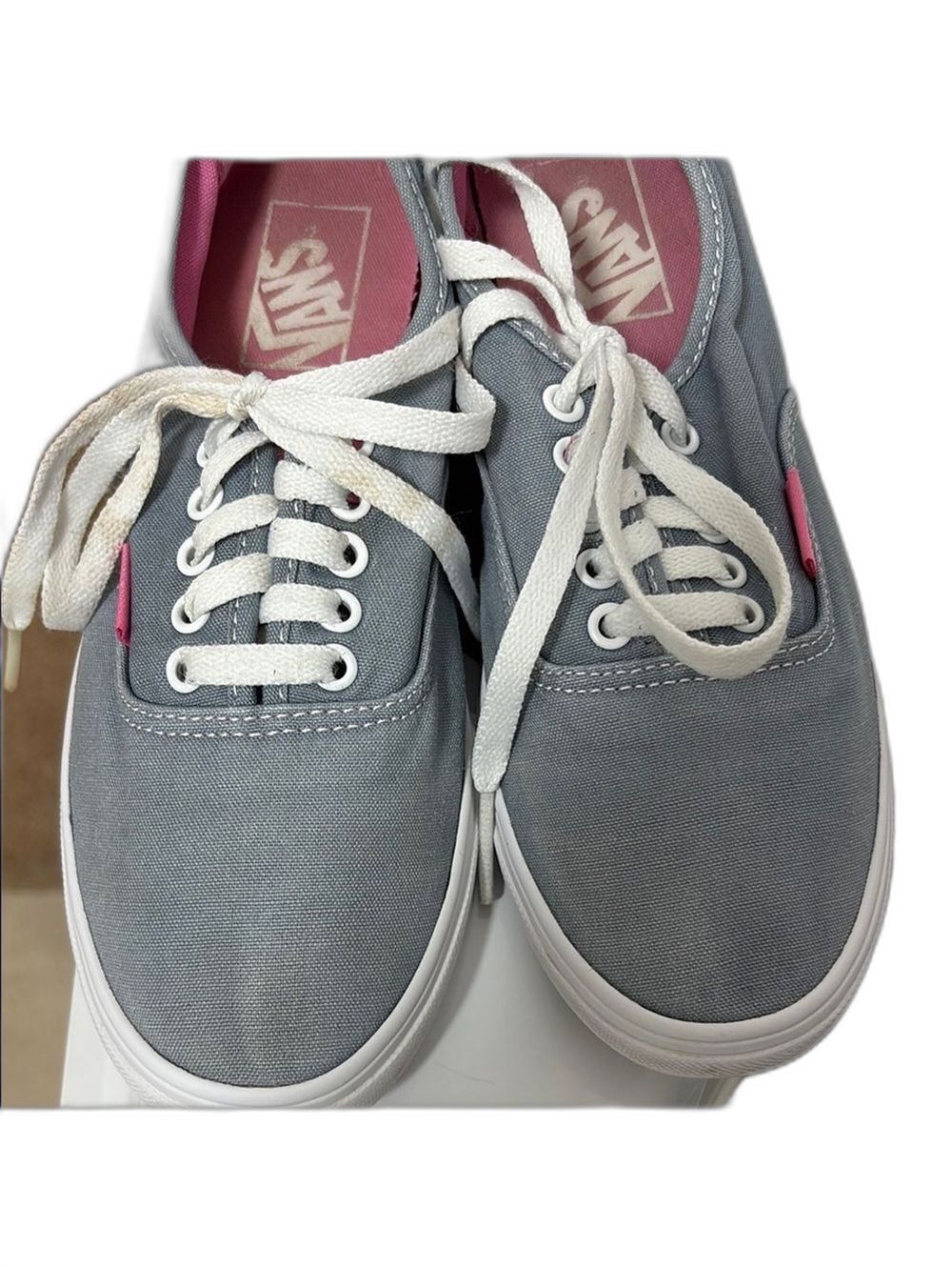 Vans Gray and Pink Sneakers - Men 5.5/Women 7